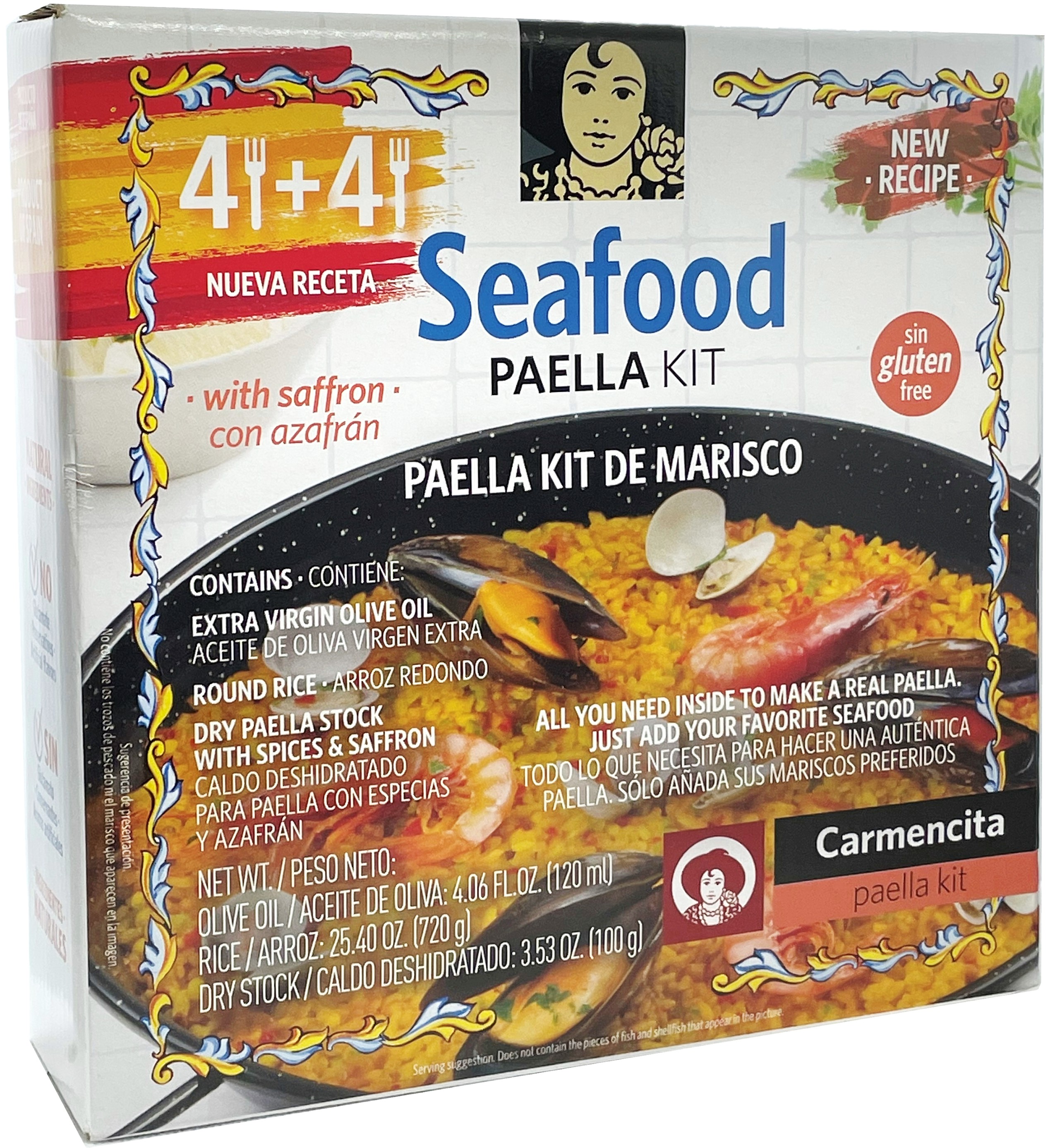 Carmencita Seafood Paella.  Serves 4 or  8